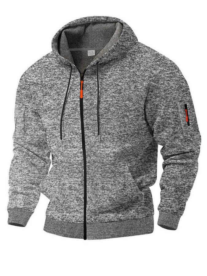 Ropa deportiva casual con capucha y cremallera para hombre