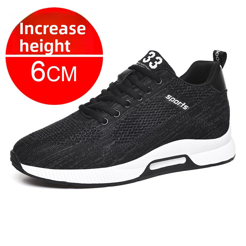 Zapatos deportivos casuales de malla transpirable que aumentan la altura