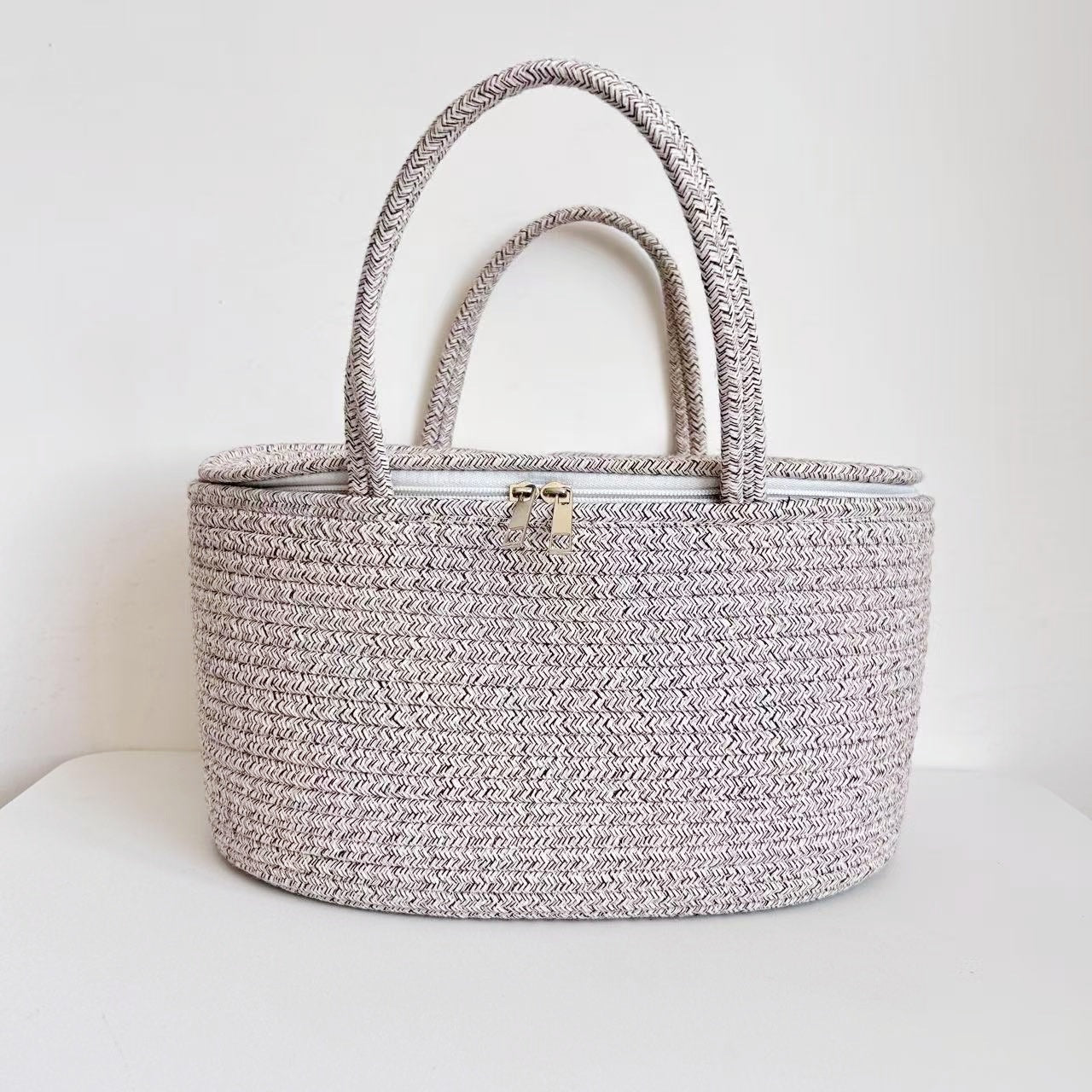 Handwoven Storage Basket with Removable Compartments