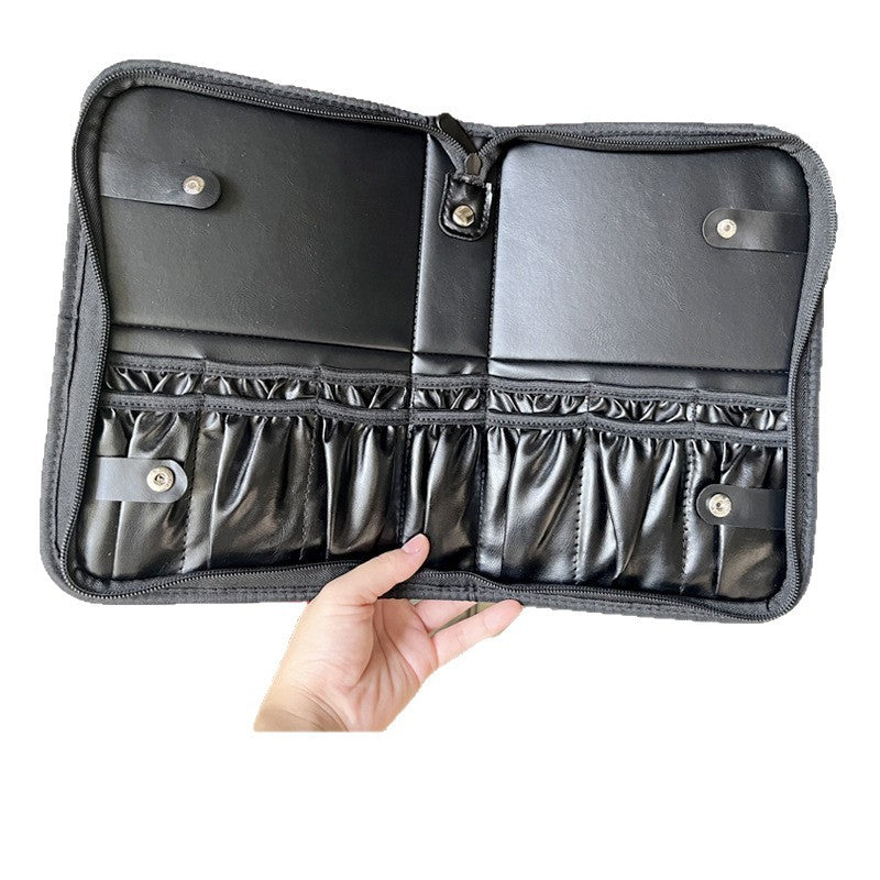 Bolsa de brochas de maquillaje plegable de gran capacidad