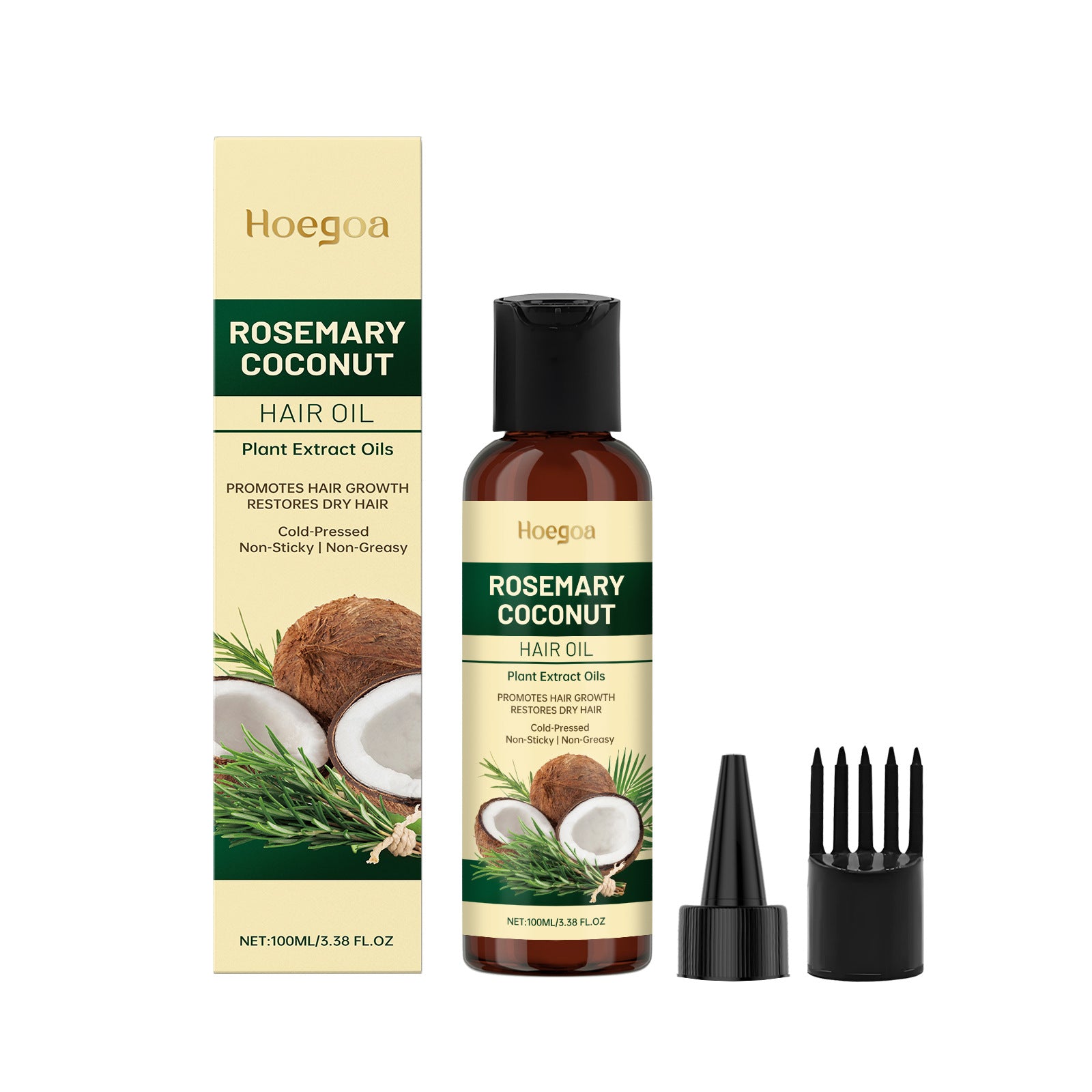 aceite para el cabello con romero y coco