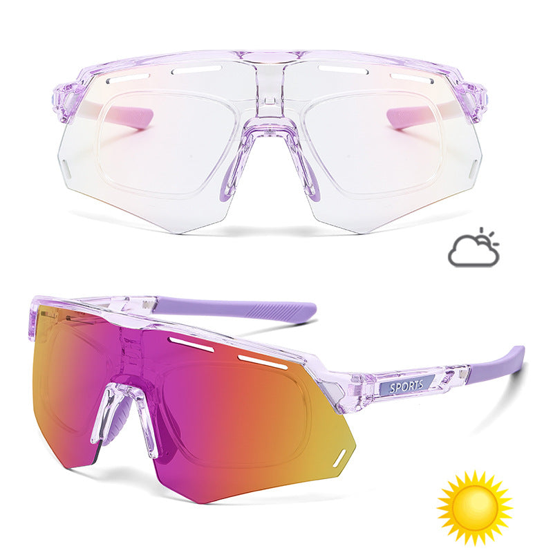 Gafas de sol deportivas que cambian de color para ciclismo y carrera