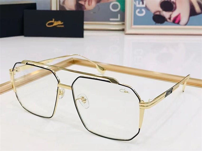 Gafas de montura completa negras metálicas