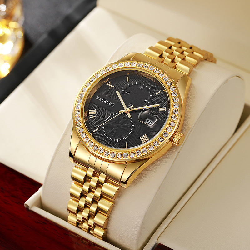Reloj de cuarzo para hombre de acero inoxidable resistente al agua