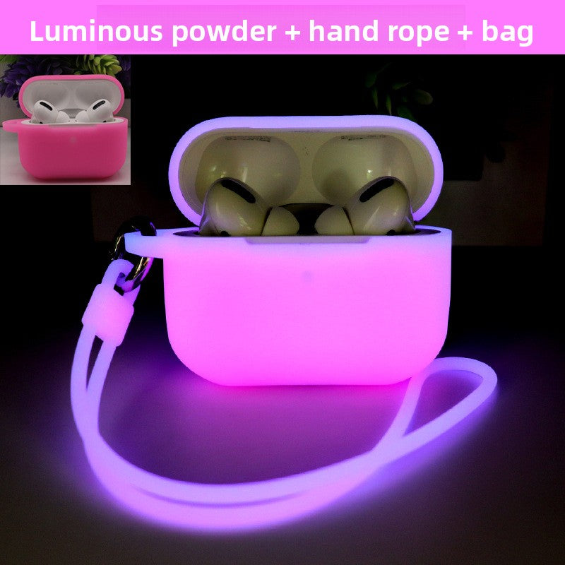 Funda de silicona brillante para AirPods con cordón