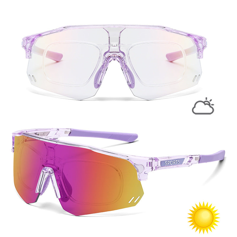 Gafas de sol deportivas que cambian de color para ciclismo y carrera