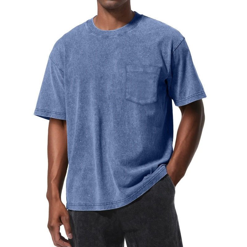 Camiseta de algodón de gran tamaño lavado vintage