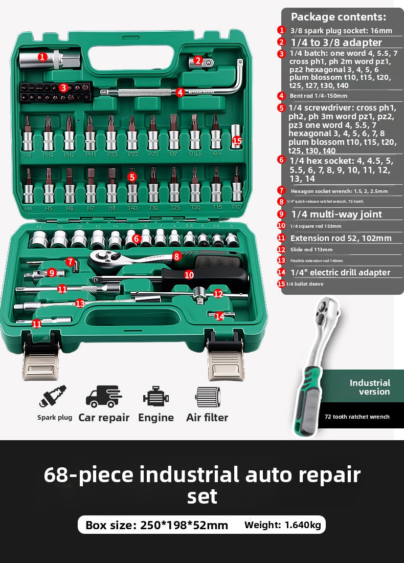 Juego de llave de trinquete Herramientas de reparación automotriz
