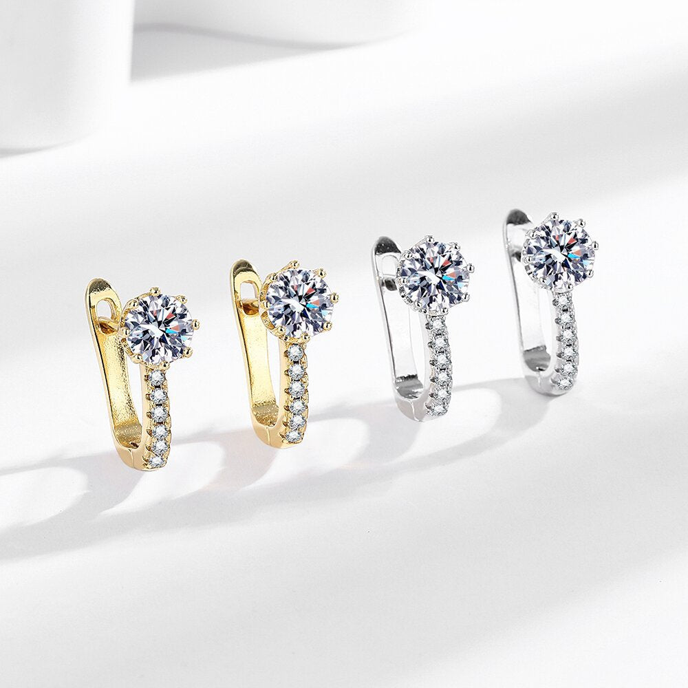 Platinum Plated Zircon Geometric Earrings