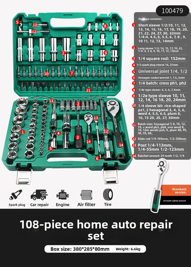 Juego de llave de trinquete Herramientas de reparación automotriz