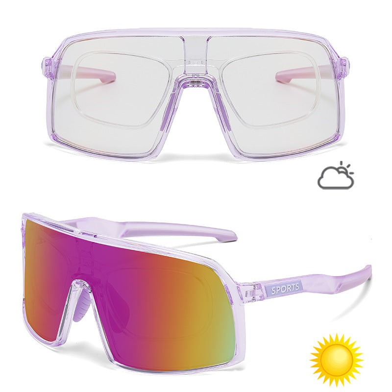 Gafas de sol deportivas que cambian de color para ciclismo y carrera