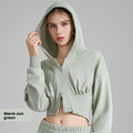 Hooded Yoga Fitness Top with Double Zipper