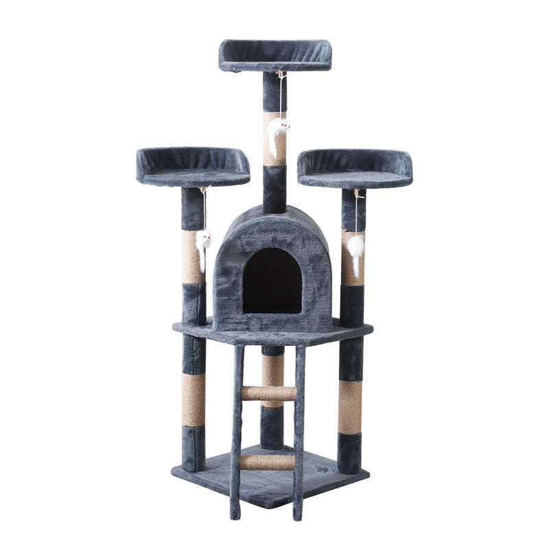 Torre de escalada multifuncional para gatos y cama para gatos