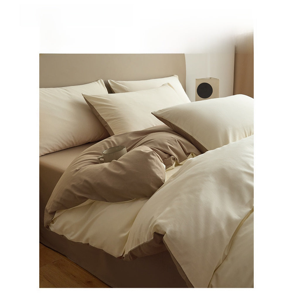 Juego de cama de algodón de cuatro piezas