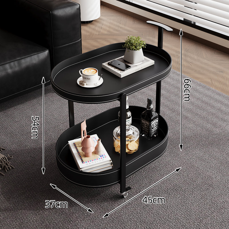Mesa auxiliar de estilo italiano con ruedas y almacenamiento