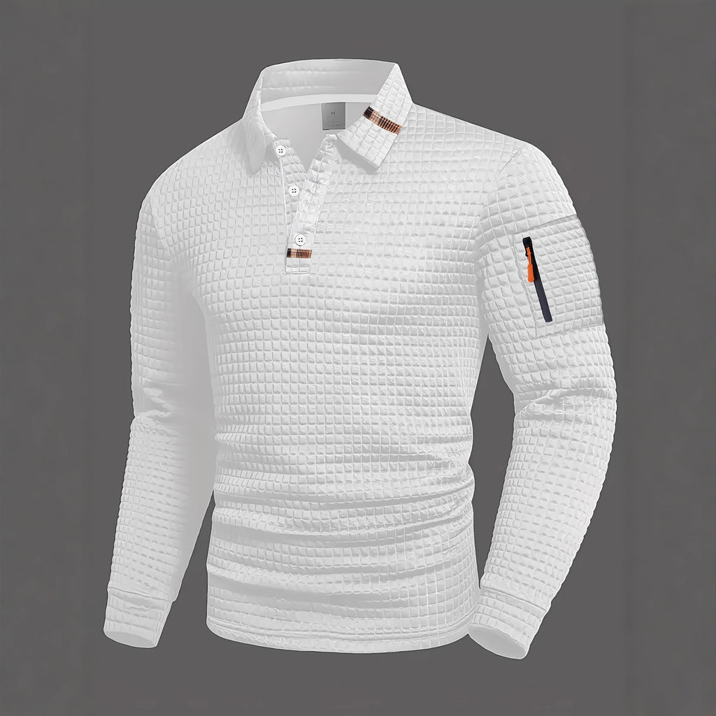 Mens Checkerboard Patchwork Polo Shirt