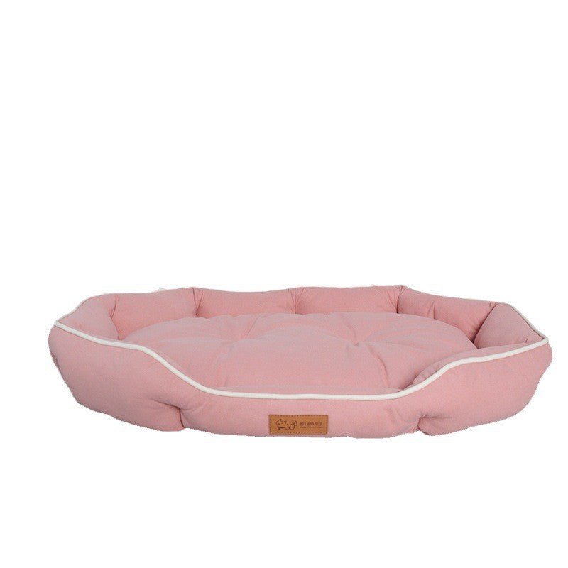 Cama ovalada de gamuza para perros