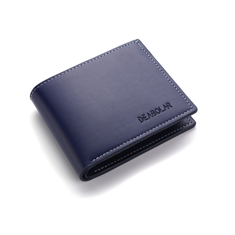 Cartera de cuero PU plegable para hombre