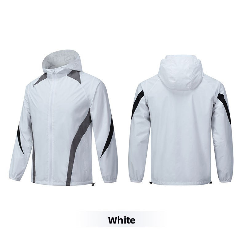 Chaqueta de lluvia con capucha a prueba de viento Entrenamiento deportivo para hombre