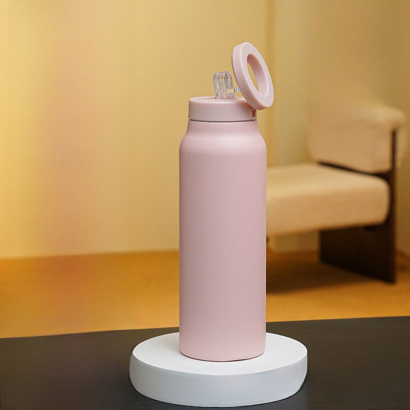 Botella de agua con aislamiento magnético con soporte para teléfono