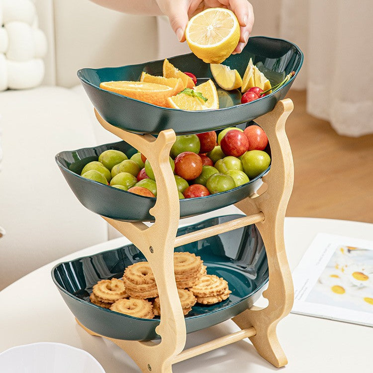 Plato de frutas simple multicapa para el hogar para la sala de estar