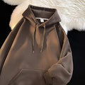 Sudadera de vellón con capucha para hombre, jersey casual de gran tamaño