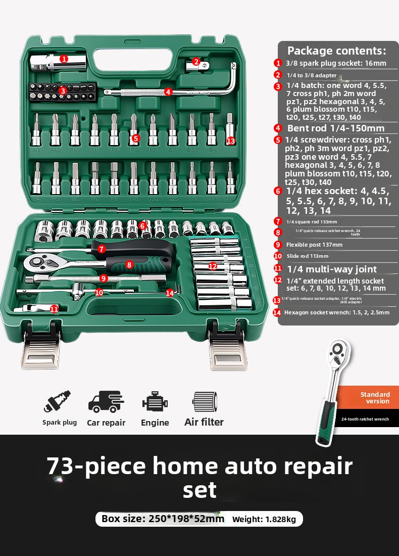 Juego de llave de trinquete Herramientas de reparación automotriz
