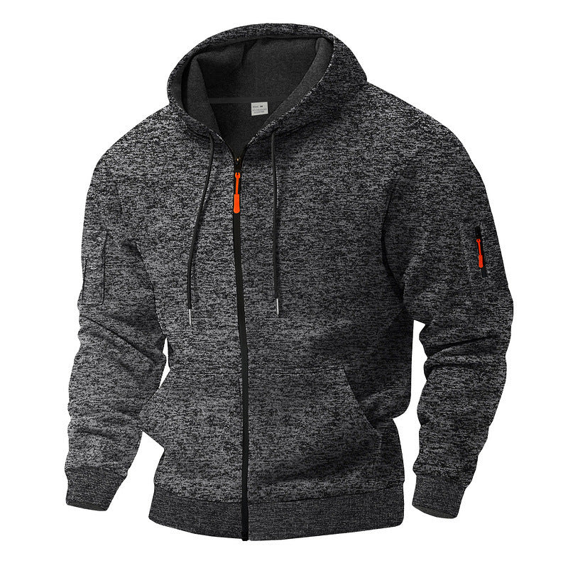 Ropa deportiva casual con capucha y cremallera para hombre