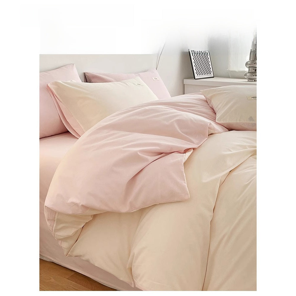 Juego de cama de algodón de cuatro piezas
