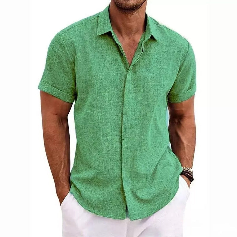Camisa de manga corta de lino para hombre