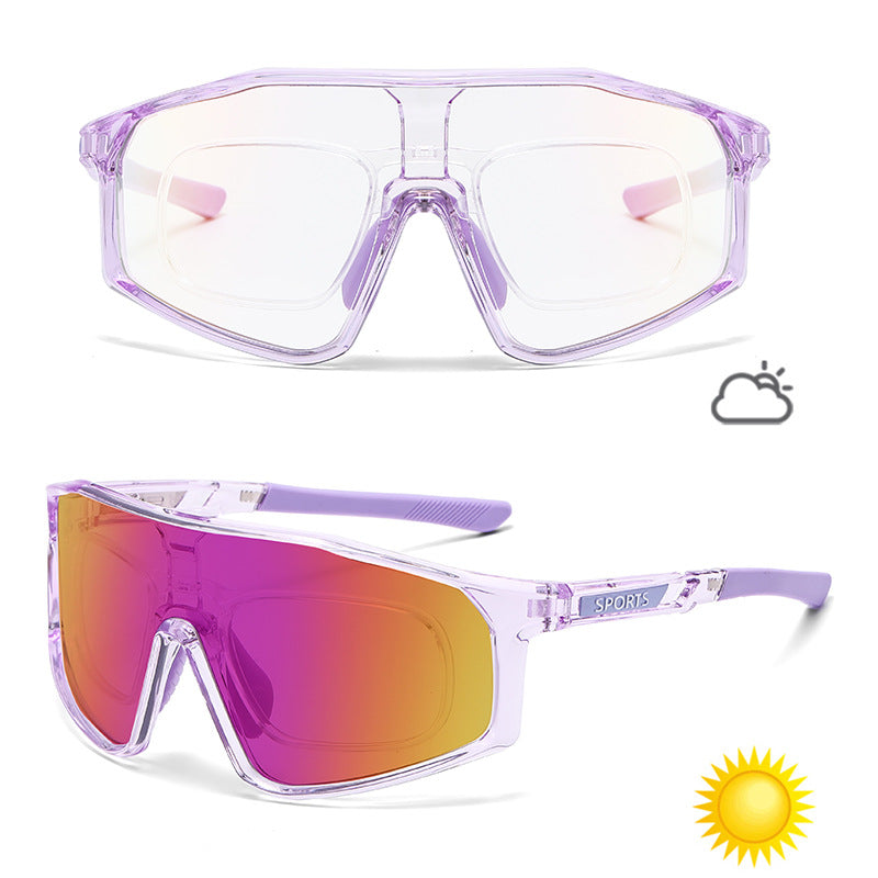 Gafas de sol deportivas que cambian de color para ciclismo y carrera