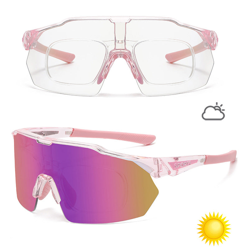 Gafas de sol deportivas que cambian de color para ciclismo y carrera