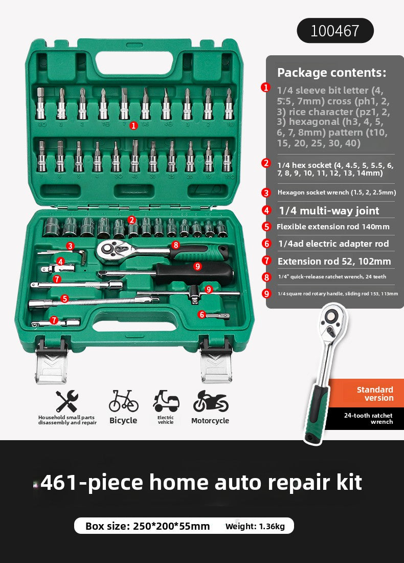 Juego de llave de trinquete Herramientas de reparación automotriz