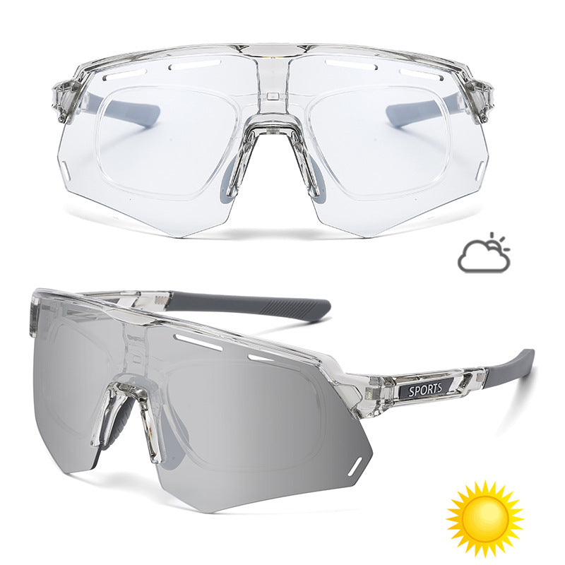 Gafas de sol deportivas que cambian de color para ciclismo y carrera