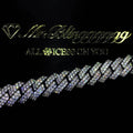 Collar de cadena cubana de diamantes de doble ala