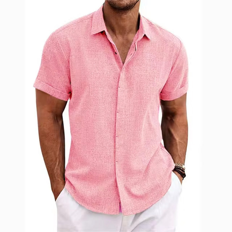 Camisa de manga corta de lino para hombre