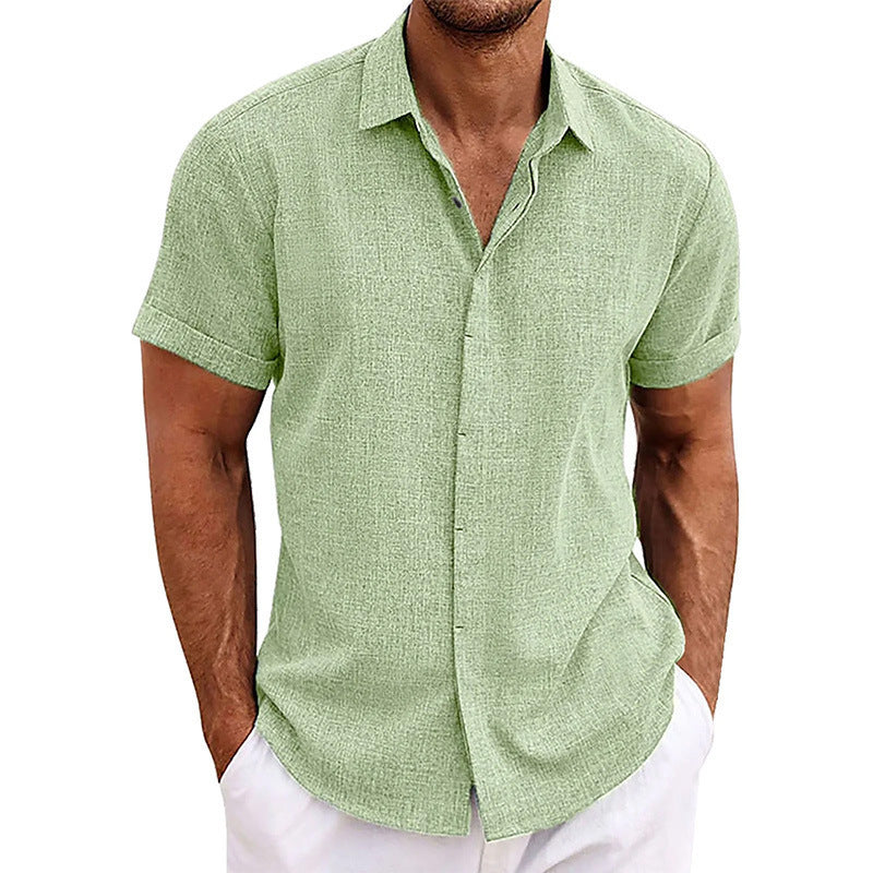 Camisa de manga corta de lino para hombre