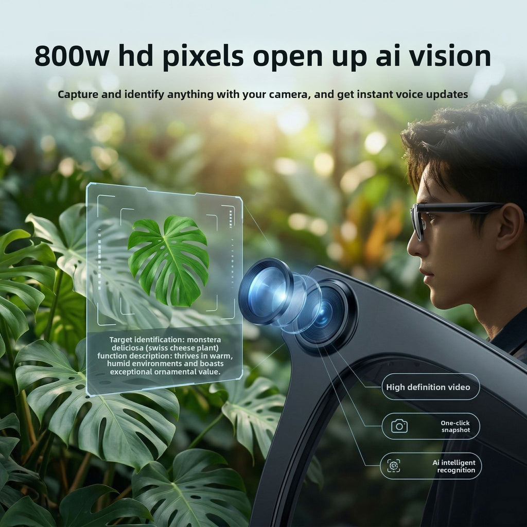 Gafas inteligentes AI con cámara y Bluetooth