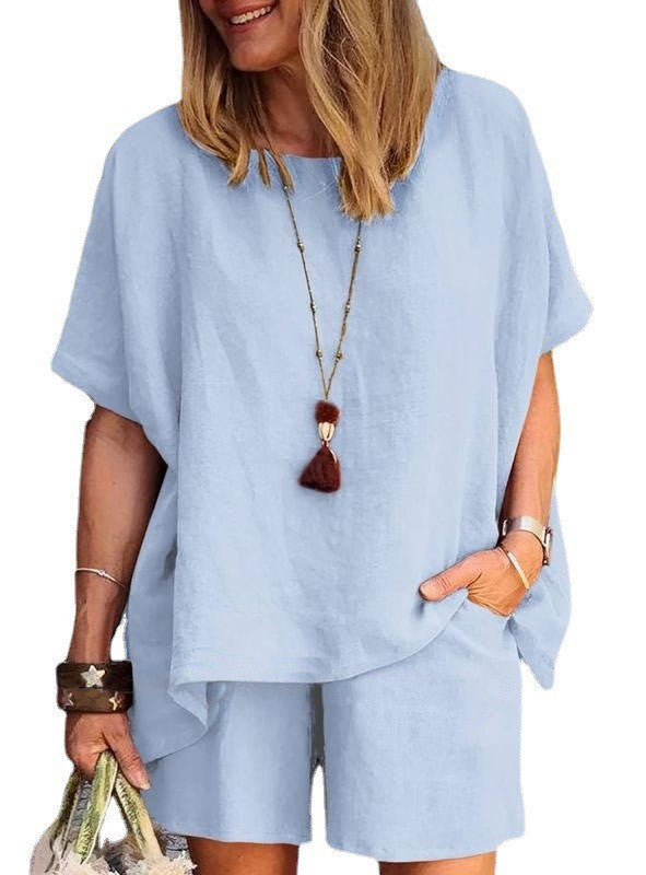 Conjunto de camisa y pantalones cortos casuales para mujer