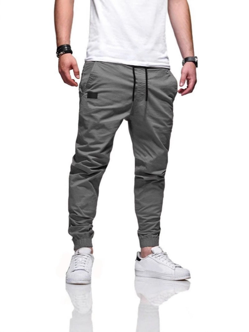 Mens Solid Color Casual Trousers