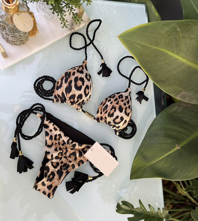 New Sexy Vacation Bikini, Hot Spring Two-Piece Solid Color Swimsuit