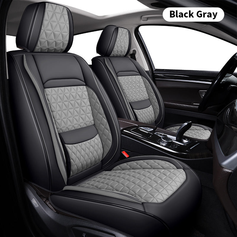 Funda de cuero para asiento de coche con soporte lumbar