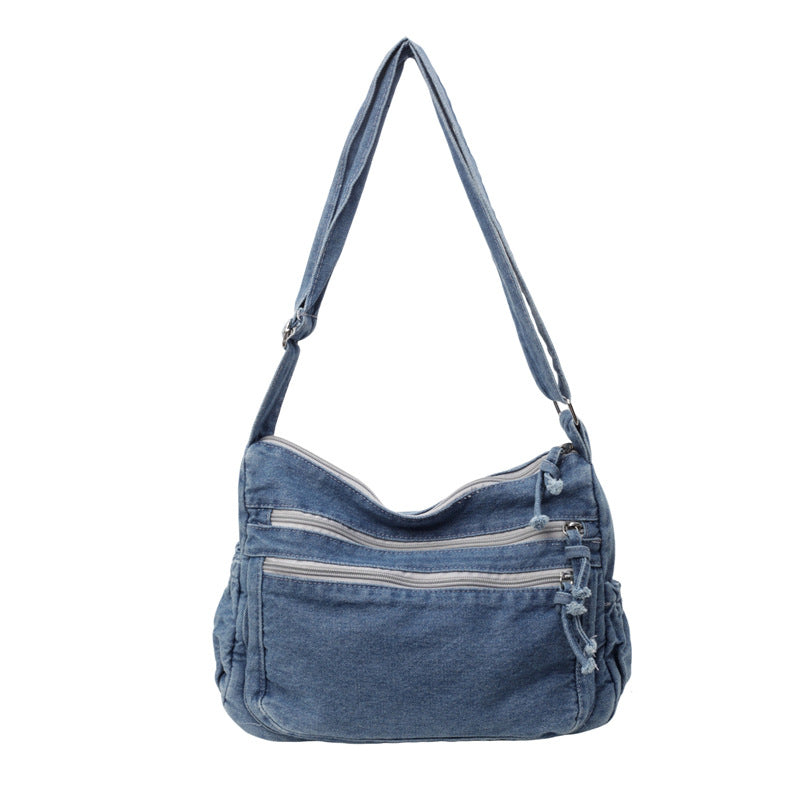 Casual Denim Tote Crossbody Bag