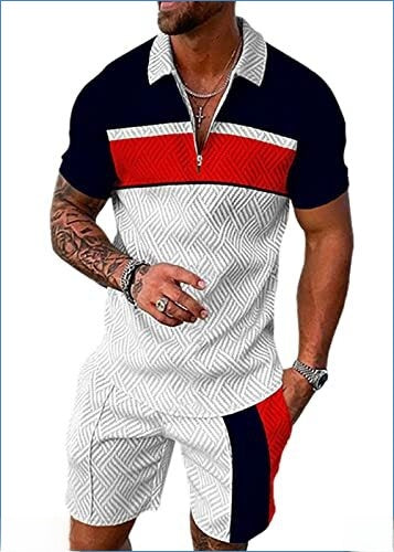 Conjunto de camisa y pantalones cortos de manga corta para hombre