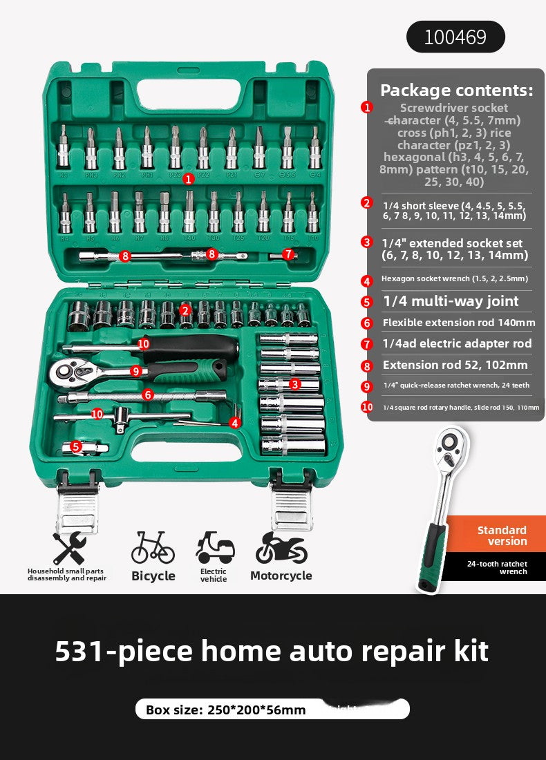 Juego de llave de trinquete Herramientas de reparación automotriz