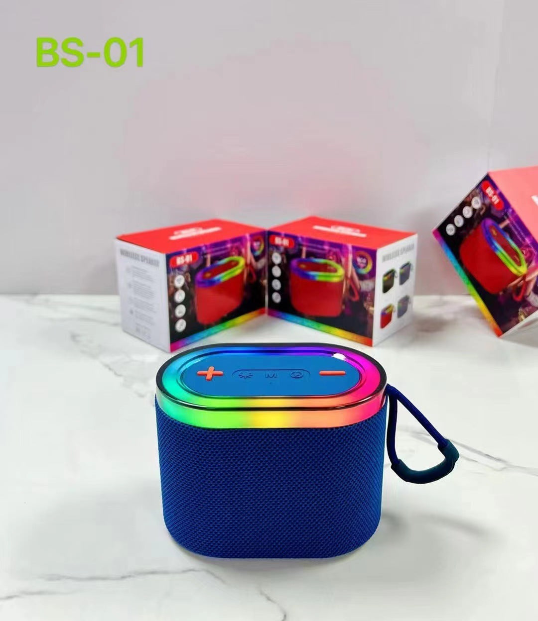 Altavoz Bluetooth inalámbrico portátil con luces RGB