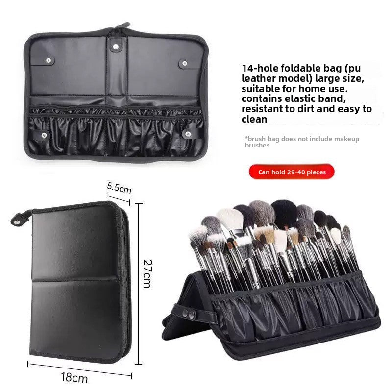 Bolsa de brochas de maquillaje plegable de gran capacidad