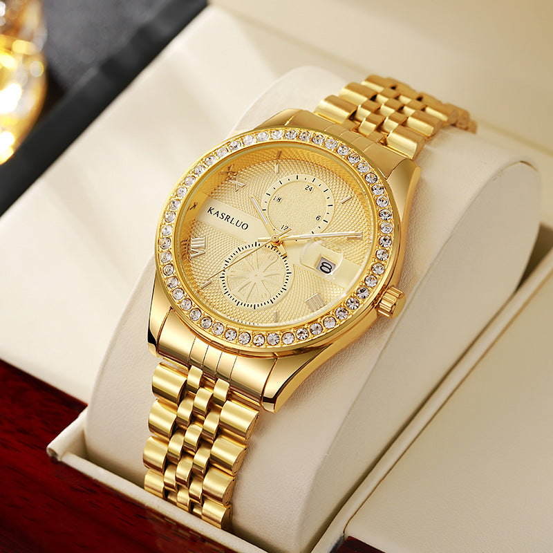 Reloj de cuarzo para hombre de acero inoxidable resistente al agua