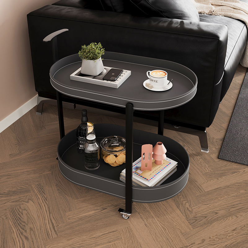 Mesa auxiliar de estilo italiano con ruedas y almacenamiento