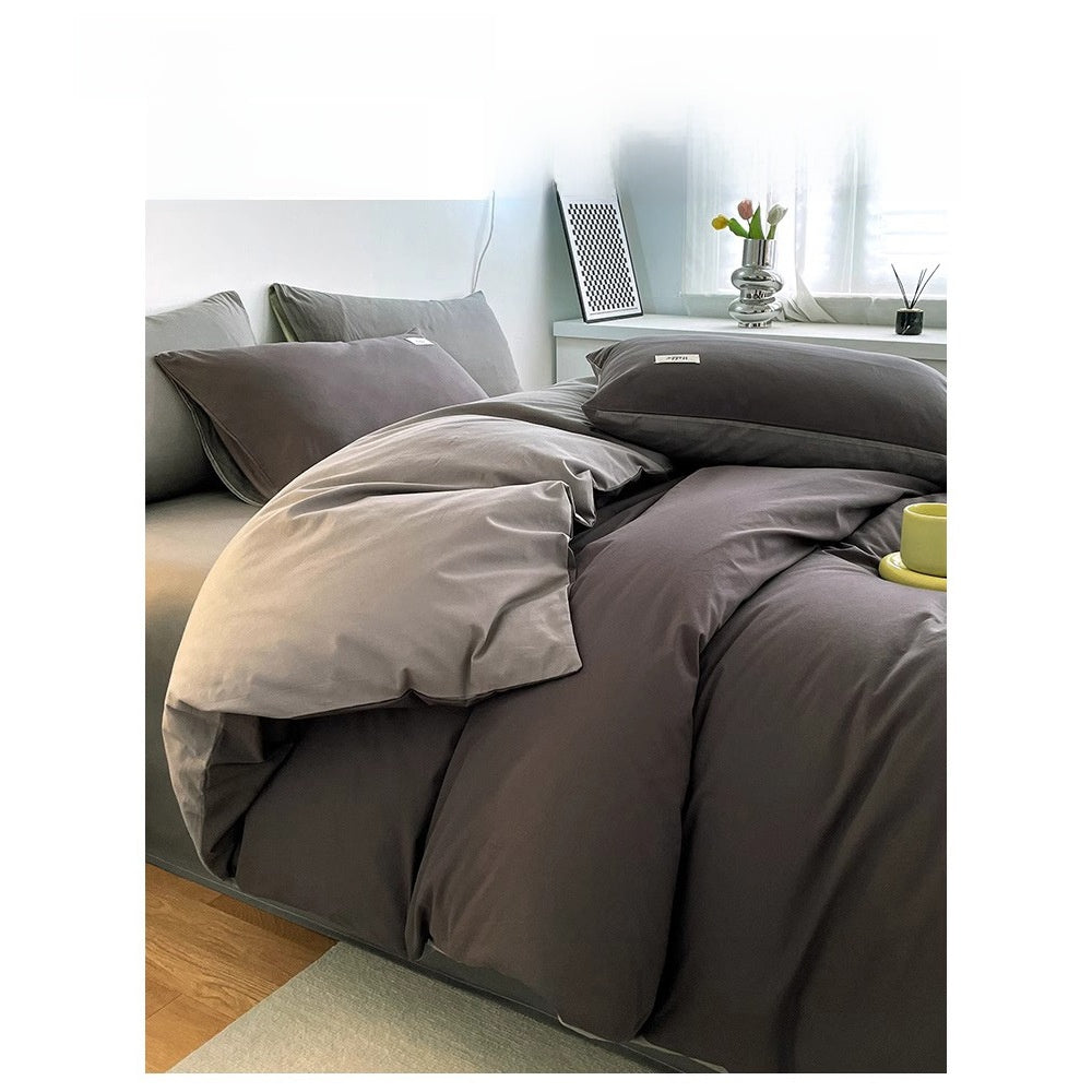 Juego de cama de algodón de cuatro piezas